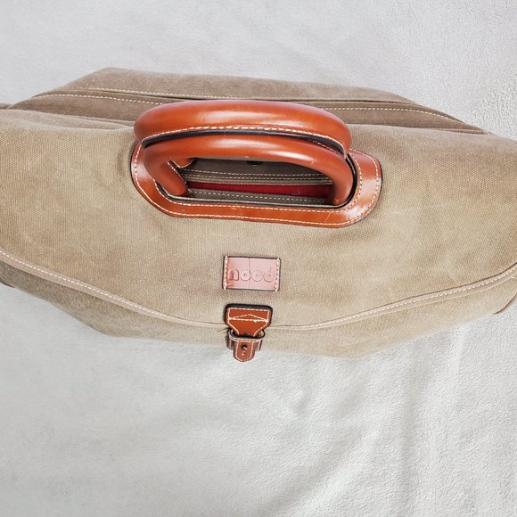 Large Canvas and Leather Shoulder Bag by Nood - Picture 6 of 16